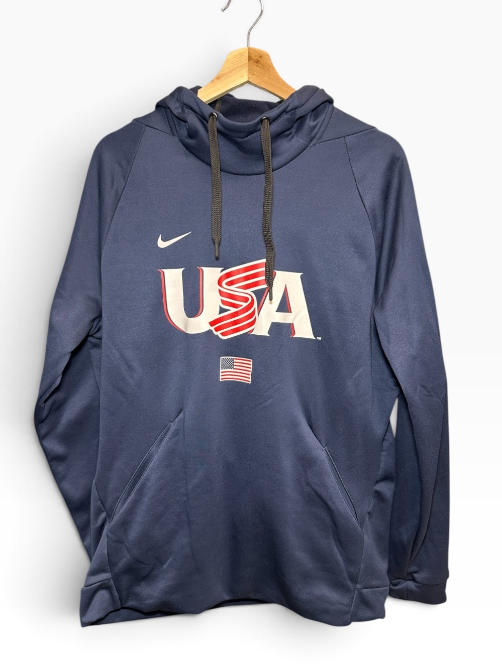 Nike Dri-Fit Spotlight USA CN9473-419 Pullover Hoodie Men’s Large Blue